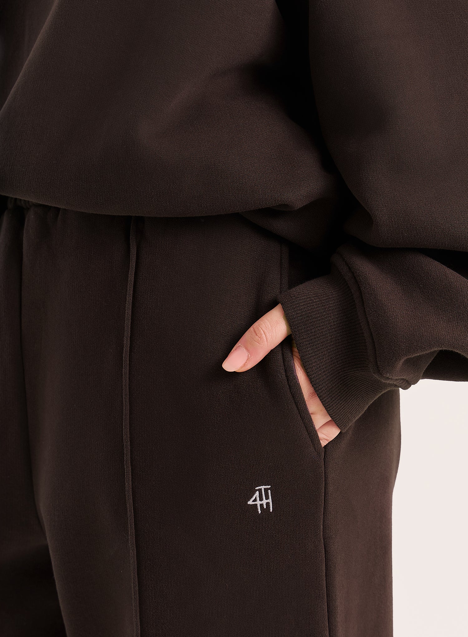 Chocolate 4th Wide Leg Branded Joggers